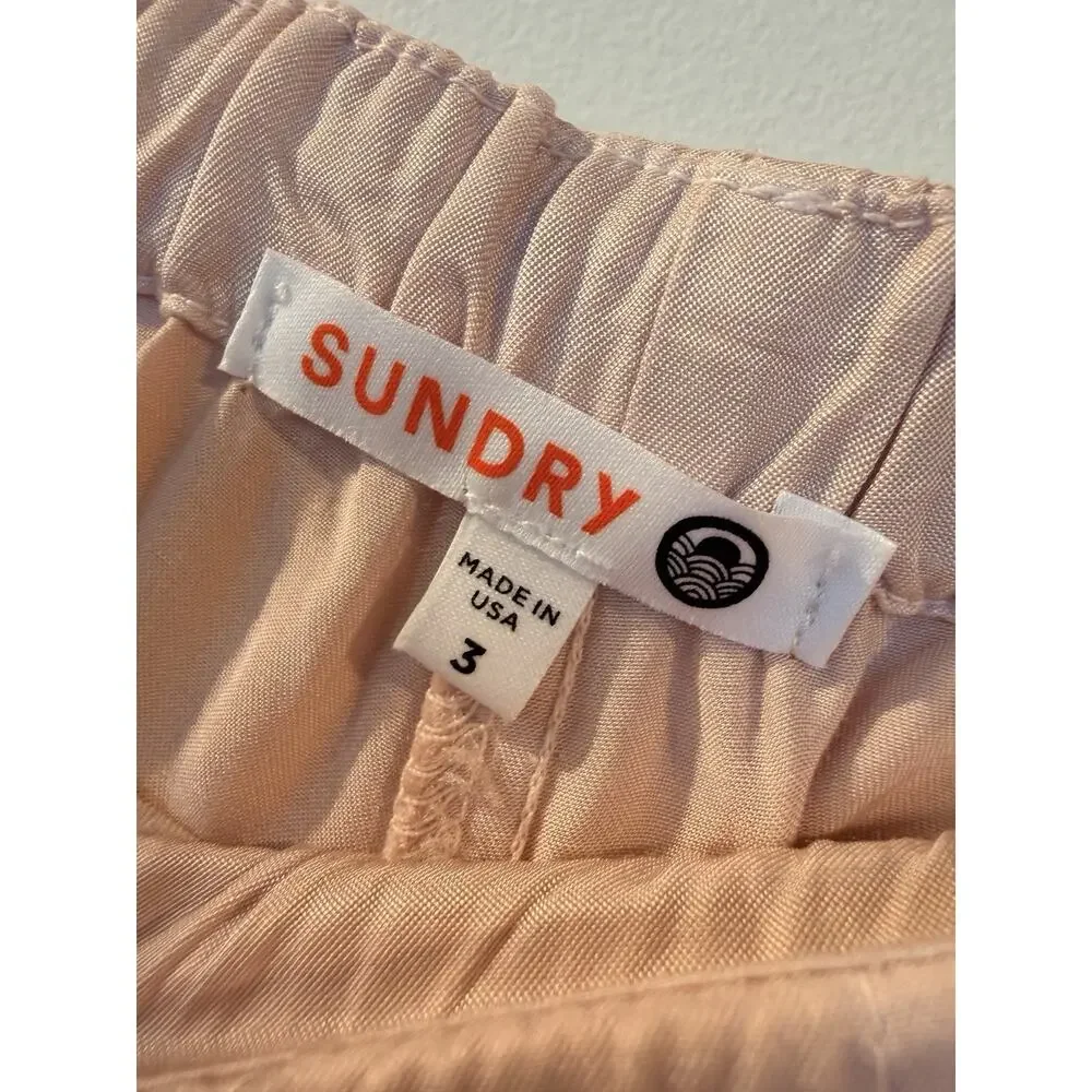 Sundry Button Up Top and Parachute Pant Set in Pink Quartz - M/L, NWT